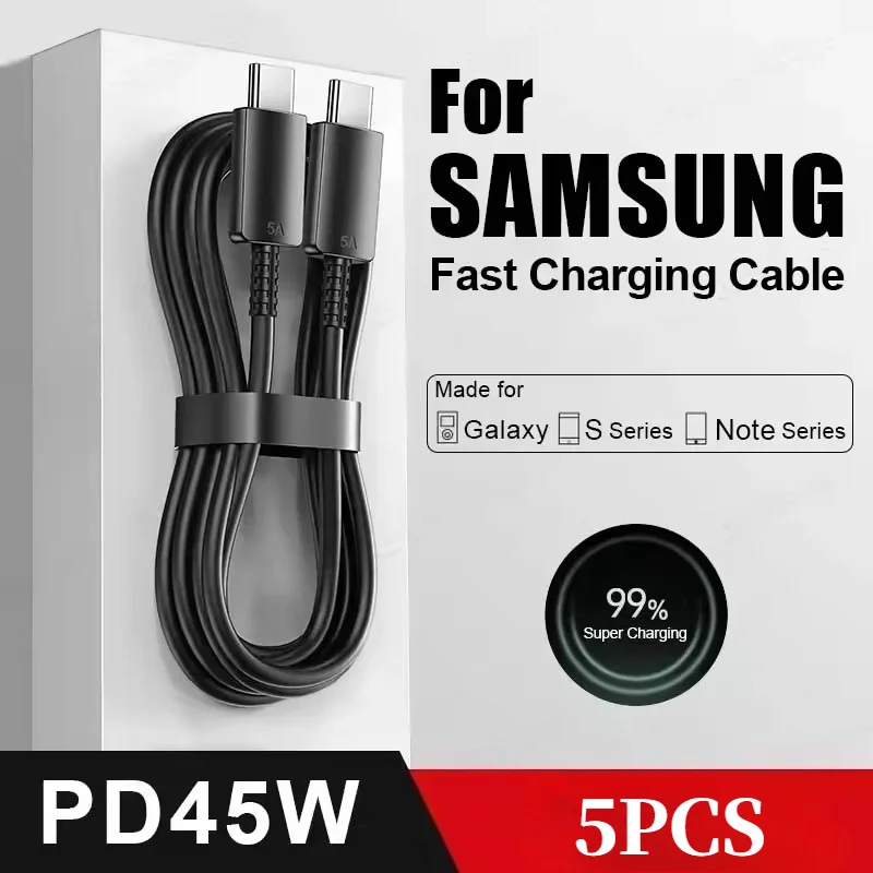 5Pcs PD 100W Fast Charging USB C to C Cable Nylon Braided For Samsung Galaxy S22 S23 S24 S25 Ultra Note A53 A54 Data Transfer
5Pcs PD 100W Fast Charging USB C to C Cable Nylon Braided For Samsung Galaxy S22 S23 S24 S25 Ultra Note A53 A54 Data Transfer