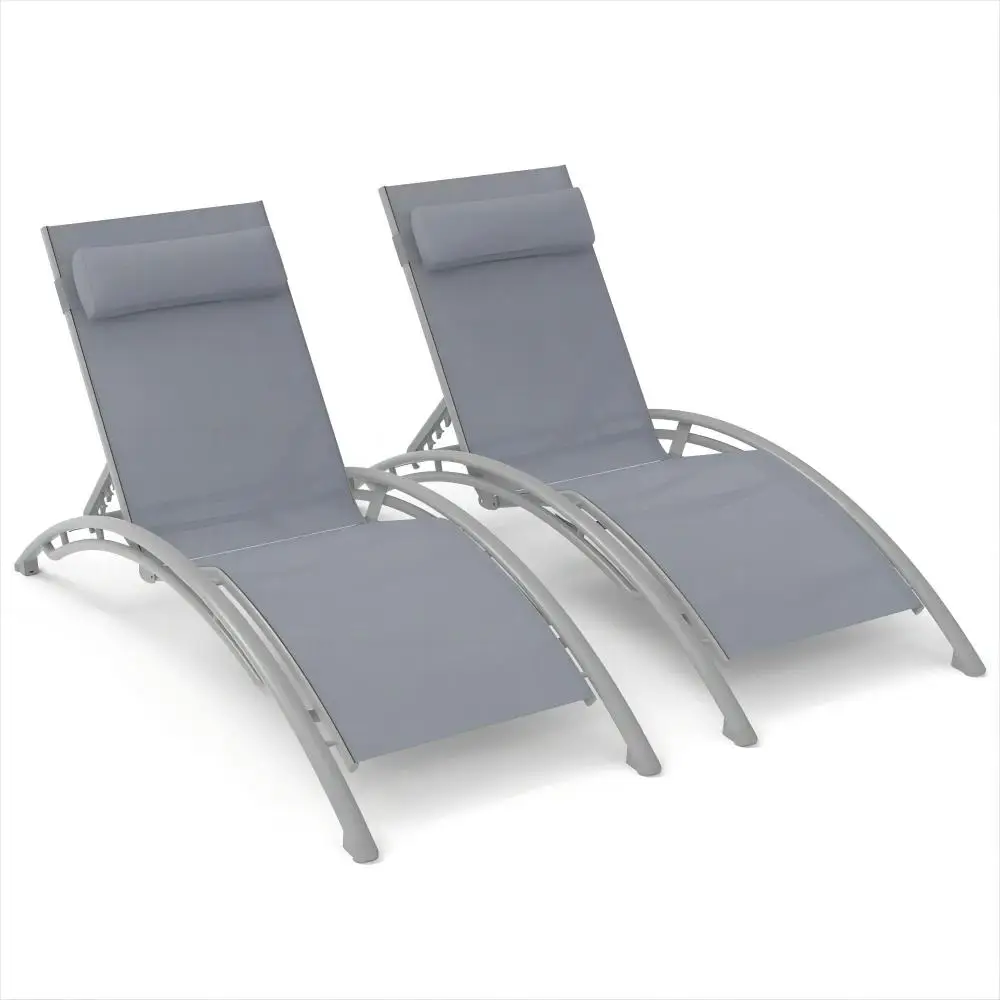 Outdoor Chaise Lounge Set of 2 Patio Recliner Chairs with Adjustable Backrest and Removable Pillow for Indoor&Outdoor Beach
Outdoor Chaise Lounge Set of 2 Patio Recliner Chairs with Adjustable Backrest and Removable Pillow for Indoor&Outdoor Beach