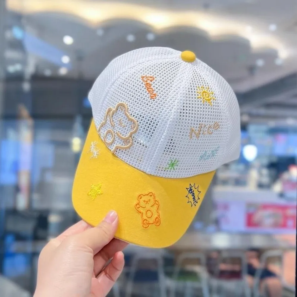 New Mesh Kid Baseball Cap Cartoon Bear Embroidery Breathable Kid Sunshade Hat Solid Color Sun Protection Hat for Summer
New Mesh Kid Baseball Cap Cartoon Bear Embroidery Breathable Kid Sunshade Hat Solid Color Sun Protection Hat for Summer