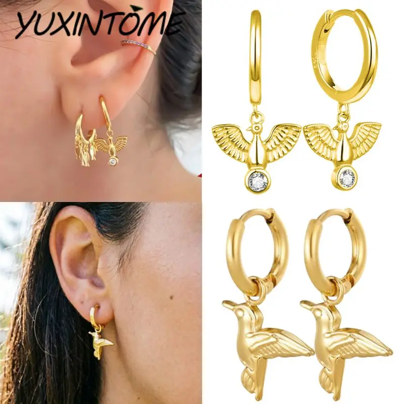 925 Sterling Silver Ear Needle Classic and Exquisite Bird Bees Pendant Earrings Women's Fashion Creative Design Earrings Jewelry
925 Sterling Silver Ear Needle Classic and Exquisite Bird Bees Pendant Earrings Women's Fashion Creative Design Earrings Jewelry