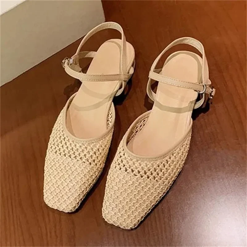 Aneikeh Summer Women's Woven Sandals Square Toe Ankle Strap Low Heel Slingback Shoes Hollow Out Casual Mules Flat Heel Sandals
Aneikeh Summer Women's Woven Sandals Square Toe Ankle Strap Low Heel Slingback Shoes Hollow Out Casual Mules Flat Heel Sandals