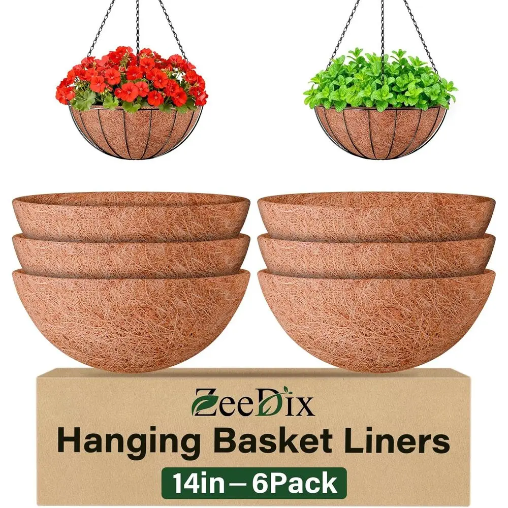 14 Inch Round Hanging Basket Liners, Natural Coconut Replacement for Patio and Garden Vegetable Planting
14 Inch Round Hanging Basket Liners, Natural Coconut Replacement for Patio and Garden Vegetable Planting