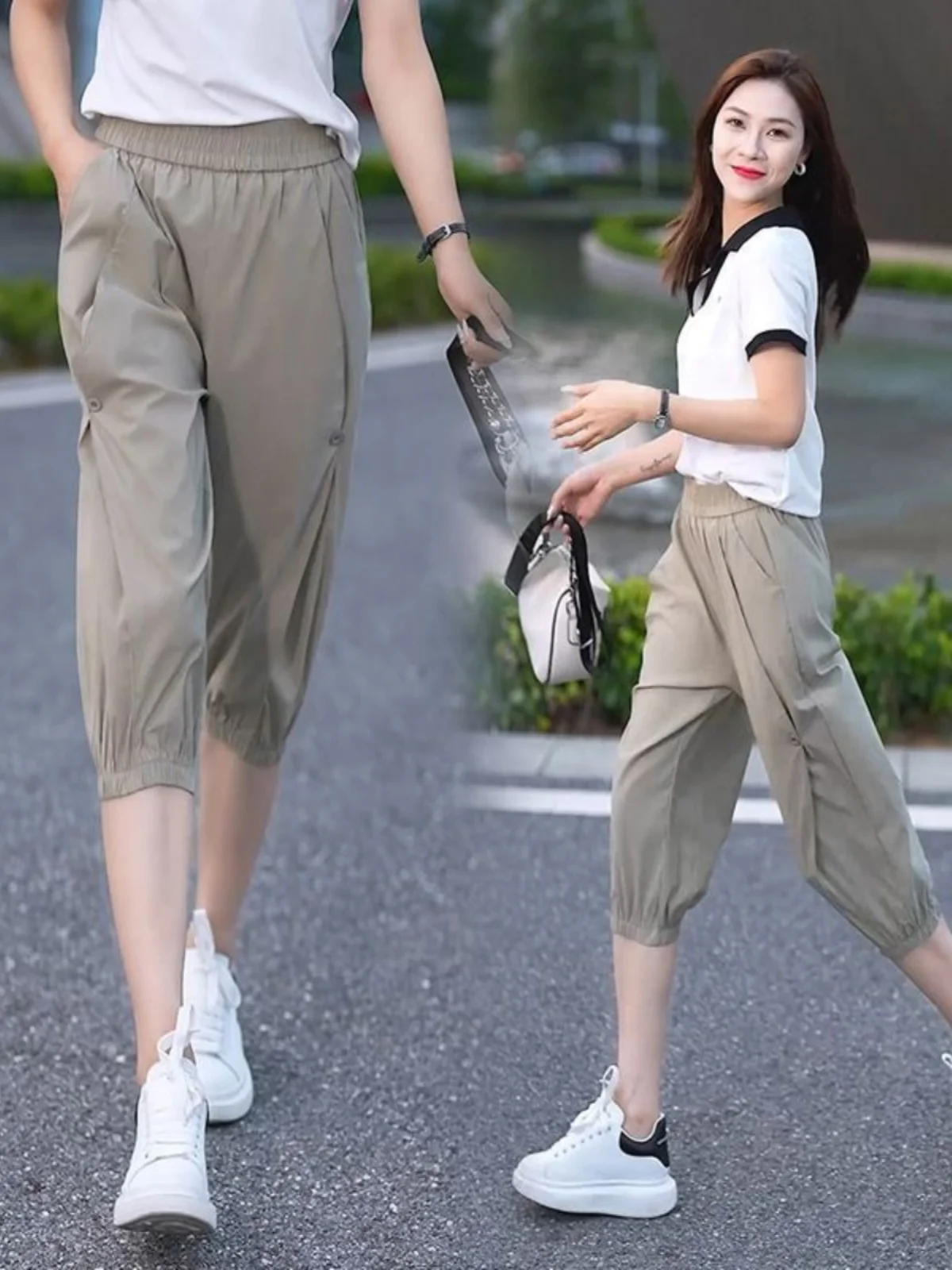 Quick Dry Casual Pants Women Summer Thin Ice Silk Seven Feet Bunches of Workwear Ladies High Waist Polyester Fiber Harem Pants
Quick Dry Casual Pants Women Summer Thin Ice Silk Seven Feet Bunches of Workwear Ladies High Waist Polyester Fiber Harem Pants