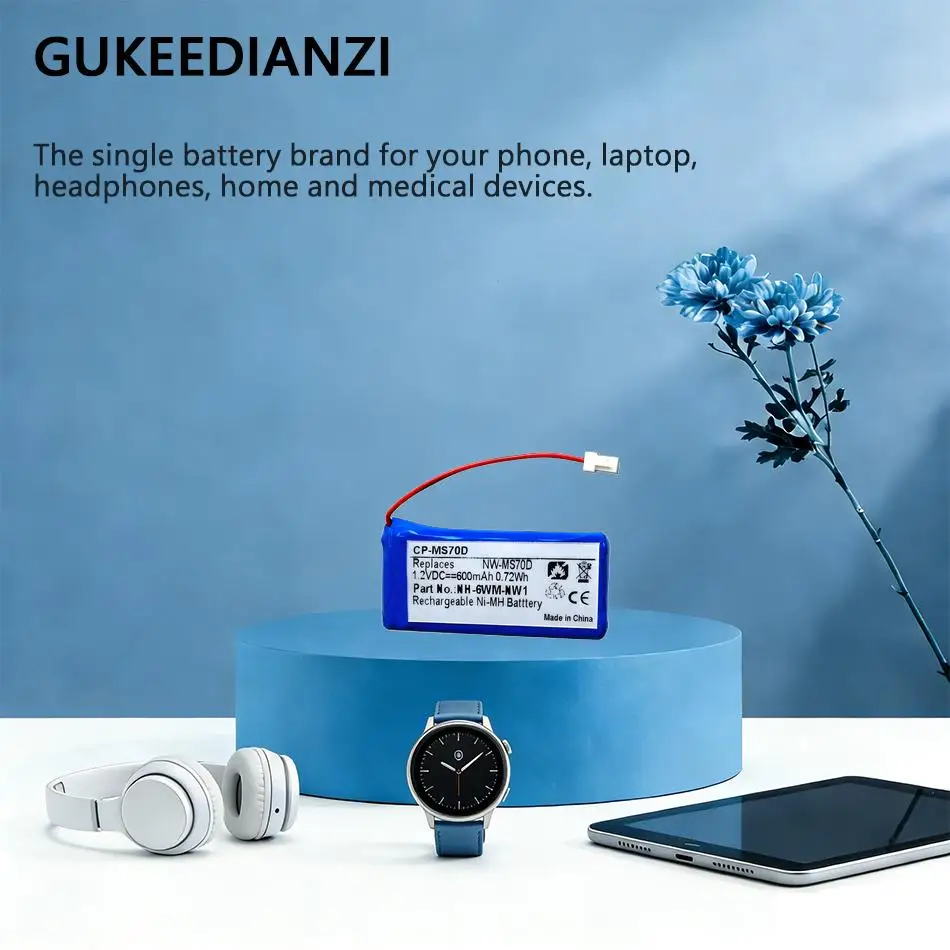 Аккумулятор 600 мАч повышенной емкости для портативных музыкальных плееров Sony Walkman NW-MS70D, NW-MS90D, NH-6WM-NW1
Аккумулятор 600 мАч повышенной емкости для портативных музыкальных плееров Sony Walkman NW-MS70D, NW-MS90D, NH-6WM-NW1