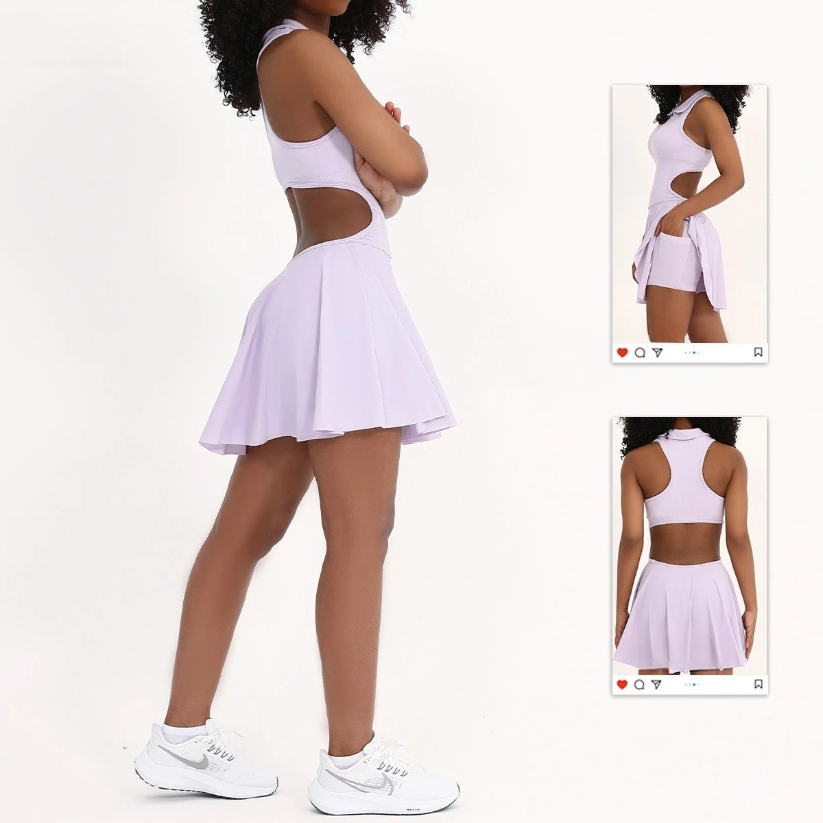 Mileegirl Hollow Back Women Tennis Skirts Built-in Yoga Shorts with Pockets Lapel Front Zip Gym Sets Tight Fit Workout Jumpsuits
Mileegirl Hollow Back Women Tennis Skirts Built-in Yoga Shorts with Pockets Lapel Front Zip Gym Sets Tight Fit Workout Jumpsuits