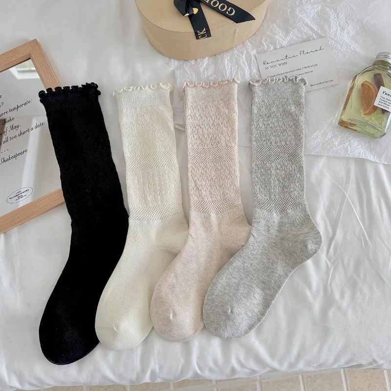 3 Pairs Women Crew Socks Cotton Fashion Spring Summer New Thin Hollow Out Long Socks For Women Korean Style Daily
3 Pairs Women Crew Socks Cotton Fashion Spring Summer New Thin Hollow Out Long Socks For Women Korean Style Daily
