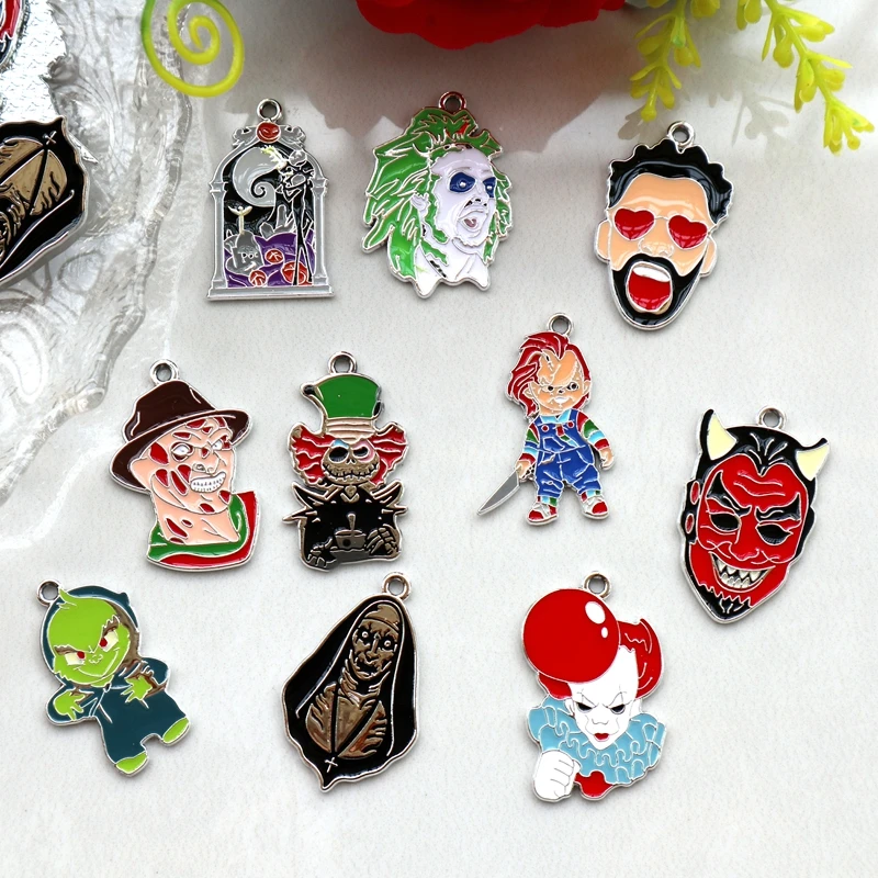 10pcs Gothic Horror Halloween Shock Alloy Pendant Fashion Creativity Metal Charm DIY Necklace Bracelet Earing Keychain Accessory
10pcs Gothic Horror Halloween Shock Alloy Pendant Fashion Creativity Metal Charm DIY Necklace Bracelet Earing Keychain Accessory