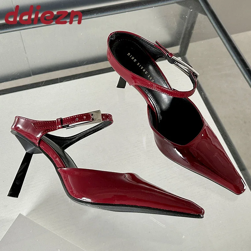 Wine Red Female Slip On Footwear Stiletto Heels Shoes For Women Pointed Toe Fashion Metal Buckle Ladies High Heels Pumps Shoes
Wine Red Female Slip On Footwear Stiletto Heels Shoes For Women Pointed Toe Fashion Metal Buckle Ladies High Heels Pumps Shoes
