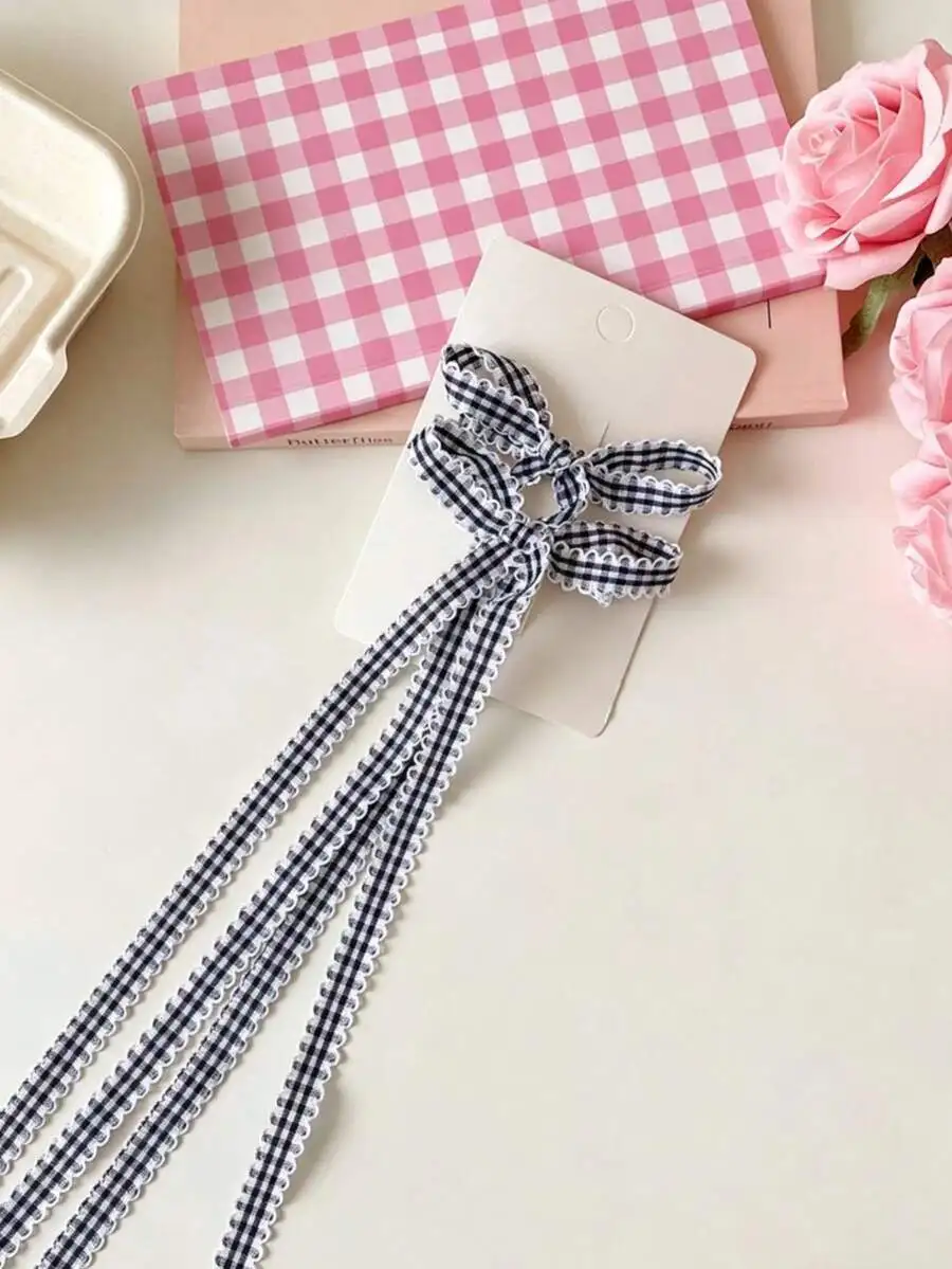 8pcs Gingham Lace Trim Bow Hair Clips For Women Sweet Double Ponytail Accessories
8pcs Gingham Lace Trim Bow Hair Clips For Women Sweet Double Ponytail Accessories