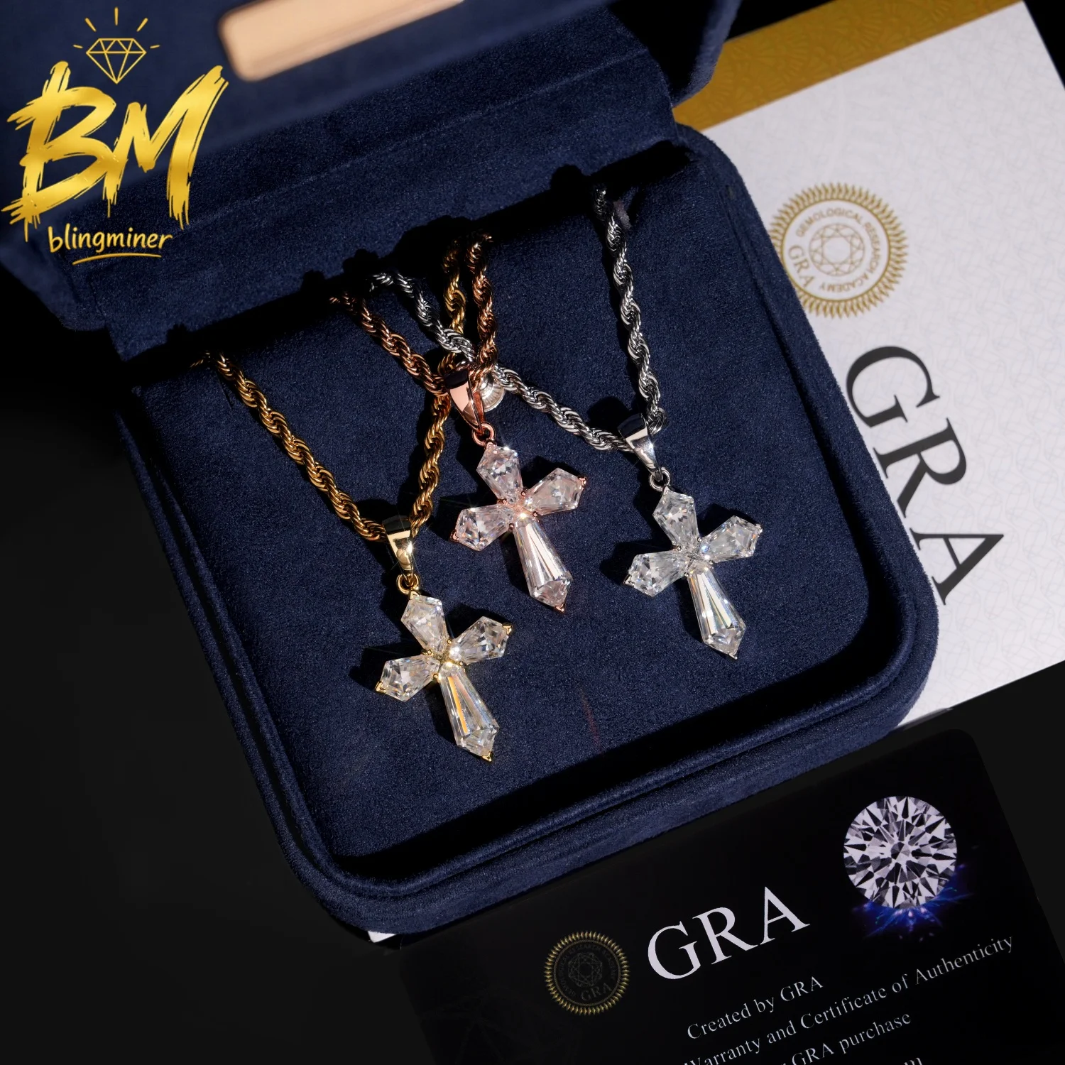 Blingminer Bling Cross VVS Moissanite Pendant For Men Women S925 Silver Pendants Jewelry Pass Diamonds Tester GRA Free Shipping
Blingminer Bling Cross VVS Moissanite Pendant For Men Women S925 Silver Pendants Jewelry Pass Diamonds Tester GRA Free Shipping