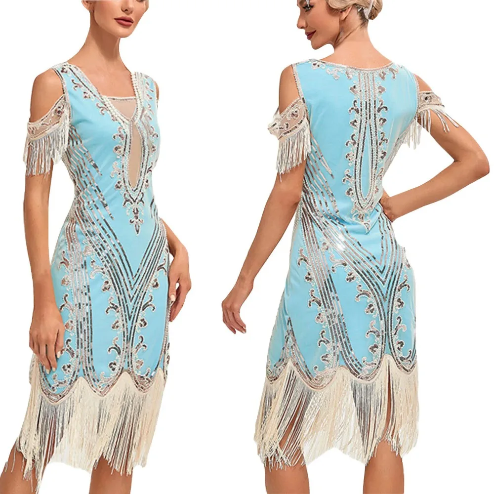 Vintage Flapper Great Gatsby Party Dress V-neck Sleeveless Sequin Beaded Style Style Tassel Flapper Vestidos Feminina
Vintage Flapper Great Gatsby Party Dress V-neck Sleeveless Sequin Beaded Style Style Tassel Flapper Vestidos Feminina