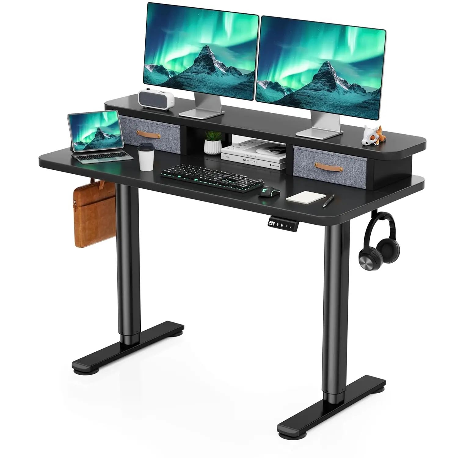 Height Adjustable Electric Standing Desk with Dual Drawers & Memory Controller 48x24in, Low Noise Home Office, Customized
Height Adjustable Electric Standing Desk with Dual Drawers & Memory Controller 48x24in, Low Noise Home Office, Customized