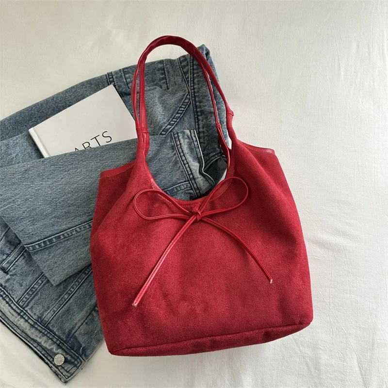 Fashion Bow Design Shoulder Bags for Women Vintage Faux Suede Ladies Commuter Underarm Tote Bag Female Large Capacity Handbags
Fashion Bow Design Shoulder Bags for Women Vintage Faux Suede Ladies Commuter Underarm Tote Bag Female Large Capacity Handbags