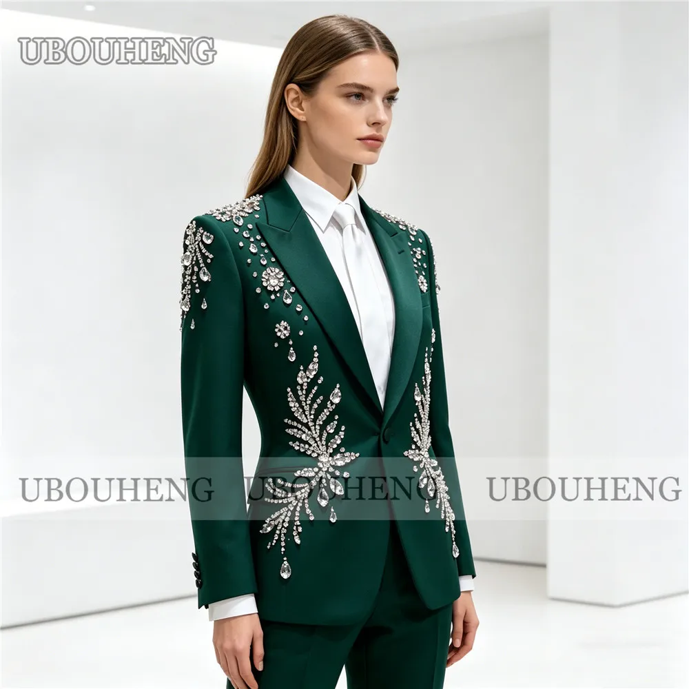 Luxury Beaded Stones Suits Women Wear Single Bresated Jacket Pants 2 Piece Sets Lady Outfits Customized Bride's Mother Tuxedo
Luxury Beaded Stones Suits Women Wear Single Bresated Jacket Pants 2 Piece Sets Lady Outfits Customized Bride's Mother Tuxedo