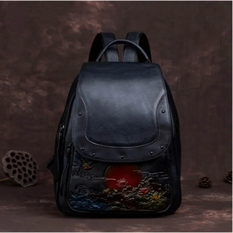 Retro Luxury Women's Backpack Trend 2021 Fashion Large Capacity Manual Black Genuine Leather Bags 100% Teenagers Anti-theft Pack
Retro Luxury Women's Backpack Trend 2021 Fashion Large Capacity Manual Black Genuine Leather Bags 100% Teenagers Anti-theft Pack