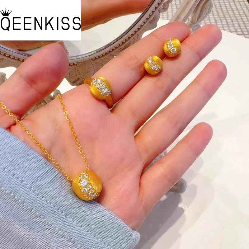 QEENKISS 24KT Gold Round Necklace+Ring+Stud Earring For Women Wedding Party Birthday Christmas Bride Mother Girl Lady Gift JS594
QEENKISS 24KT Gold Round Necklace+Ring+Stud Earring For Women Wedding Party Birthday Christmas Bride Mother Girl Lady Gift JS594