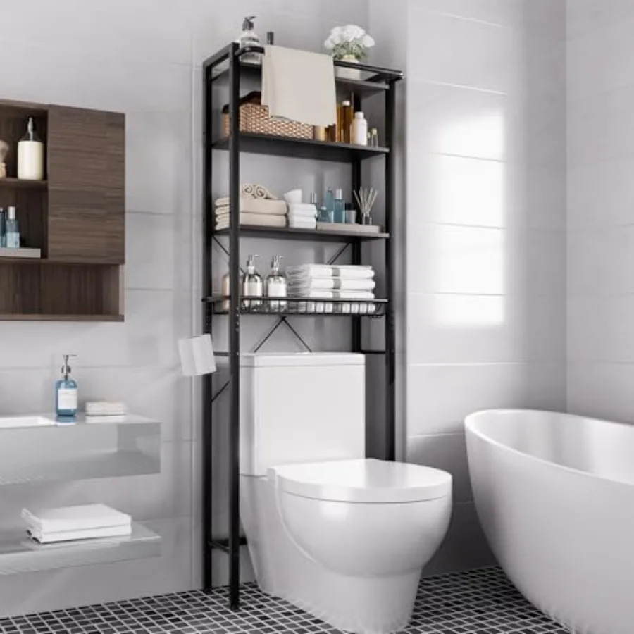 Over-The-Toilet Storage Shelf, 4-Tier Bathroom Organizer Shelf, Freestanding Space Saver Shelves Over Toilet with Adjustable Sh
Over-The-Toilet Storage Shelf, 4-Tier Bathroom Organizer Shelf, Freestanding Space Saver Shelves Over Toilet with Adjustable Sh