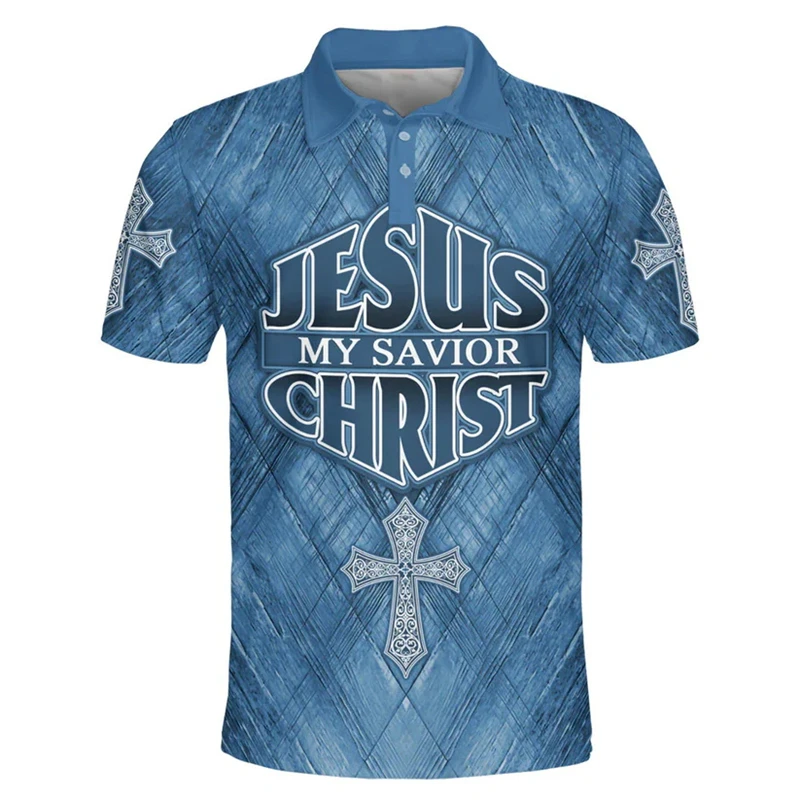 Fashion Jesus 3DPrint Men's Polo T Shirt Cross Pattern Oversized Short Sleeve Unisex Casual Lapel Button Tops Golf Clothing
Fashion Jesus 3DPrint Men's Polo T Shirt Cross Pattern Oversized Short Sleeve Unisex Casual Lapel Button Tops Golf Clothing