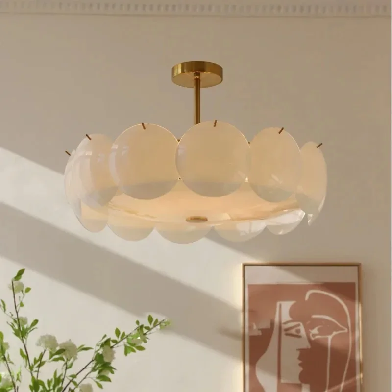 French Cream Style Ceiling Chandelier LED Eye Protection Living Room Dining Table Pendant Light Modern Home Glass Ceiling Lamp
French Cream Style Ceiling Chandelier LED Eye Protection Living Room Dining Table Pendant Light Modern Home Glass Ceiling Lamp