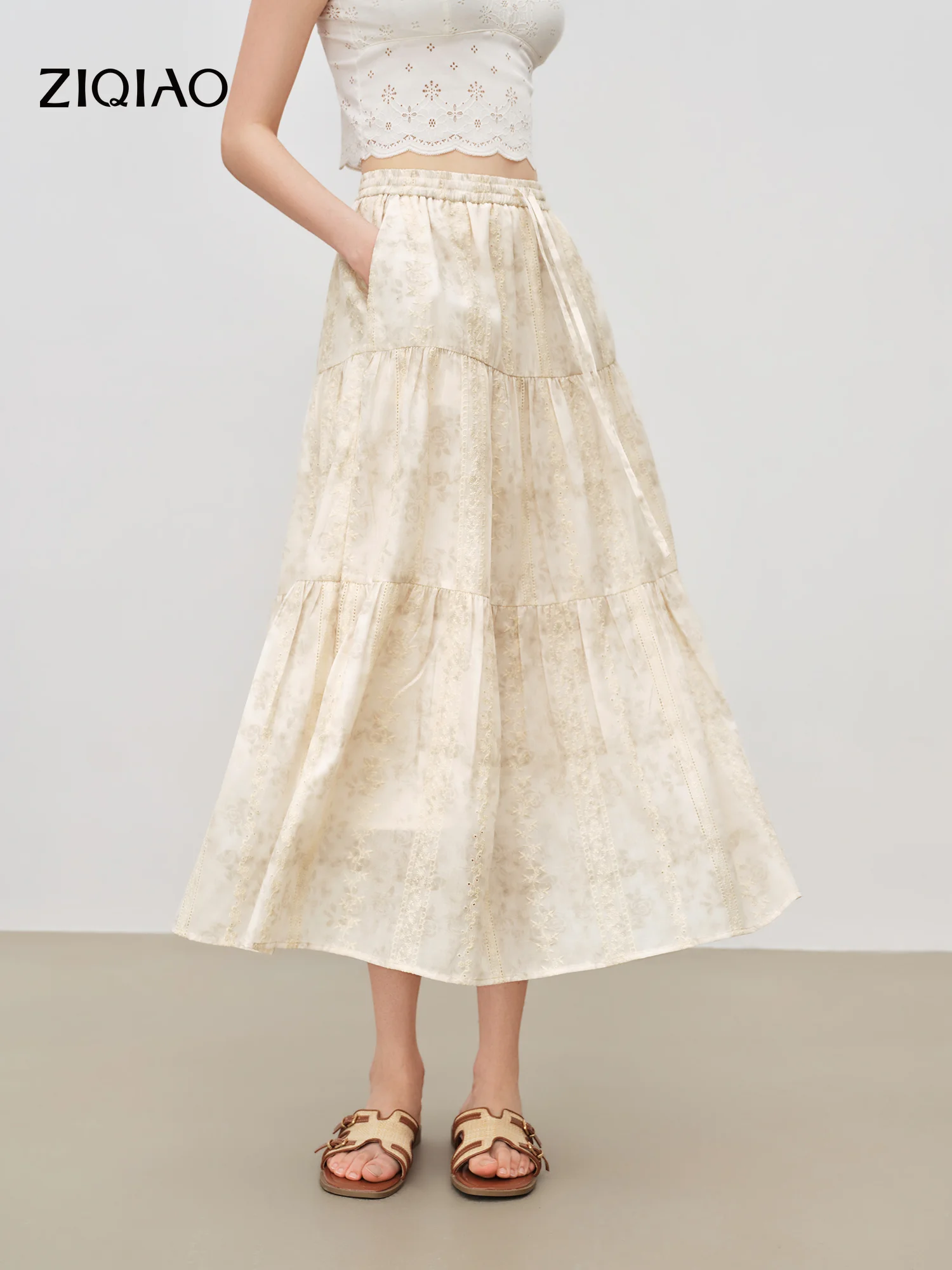 ZIQIAO Retro Tie-dye Floral Embroidered Midi Skirt A-line Pleated Cake Skirt Women's 2026 Summer New Style Sweet Daily Citywalk
ZIQIAO Retro Tie-dye Floral Embroidered Midi Skirt A-line Pleated Cake Skirt Women's 2026 Summer New Style Sweet Daily Citywalk