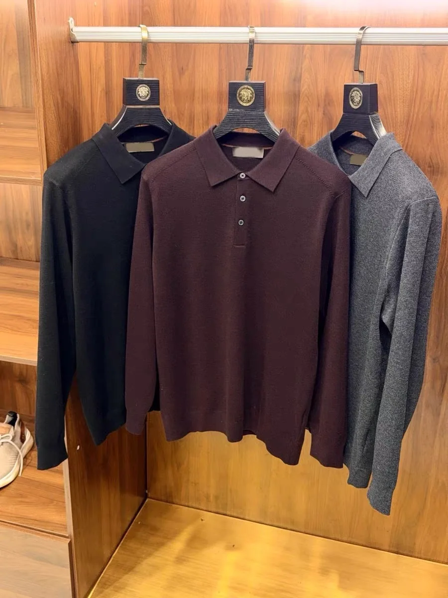 Autumn Winter Men's Knitted Silk irt Casual Turn-down Collar Long Sve Sweater Faionable Busin Casual Wear
Autumn Winter Men's Knitted Silk irt Casual Turn-down Collar Long Sve Sweater Faionable Busin Casual Wear