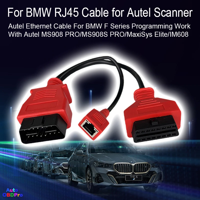 Ethernet Cable Adapter for BMW RJ45 F/G Series OBD2 Cable for Autel Scannner MS908/MS908S PRO/MaxiSys Elite/IM608/608 PRO/IM600
Ethernet Cable Adapter for BMW RJ45 F/G Series OBD2 Cable for Autel Scannner MS908/MS908S PRO/MaxiSys Elite/IM608/608 PRO/IM600