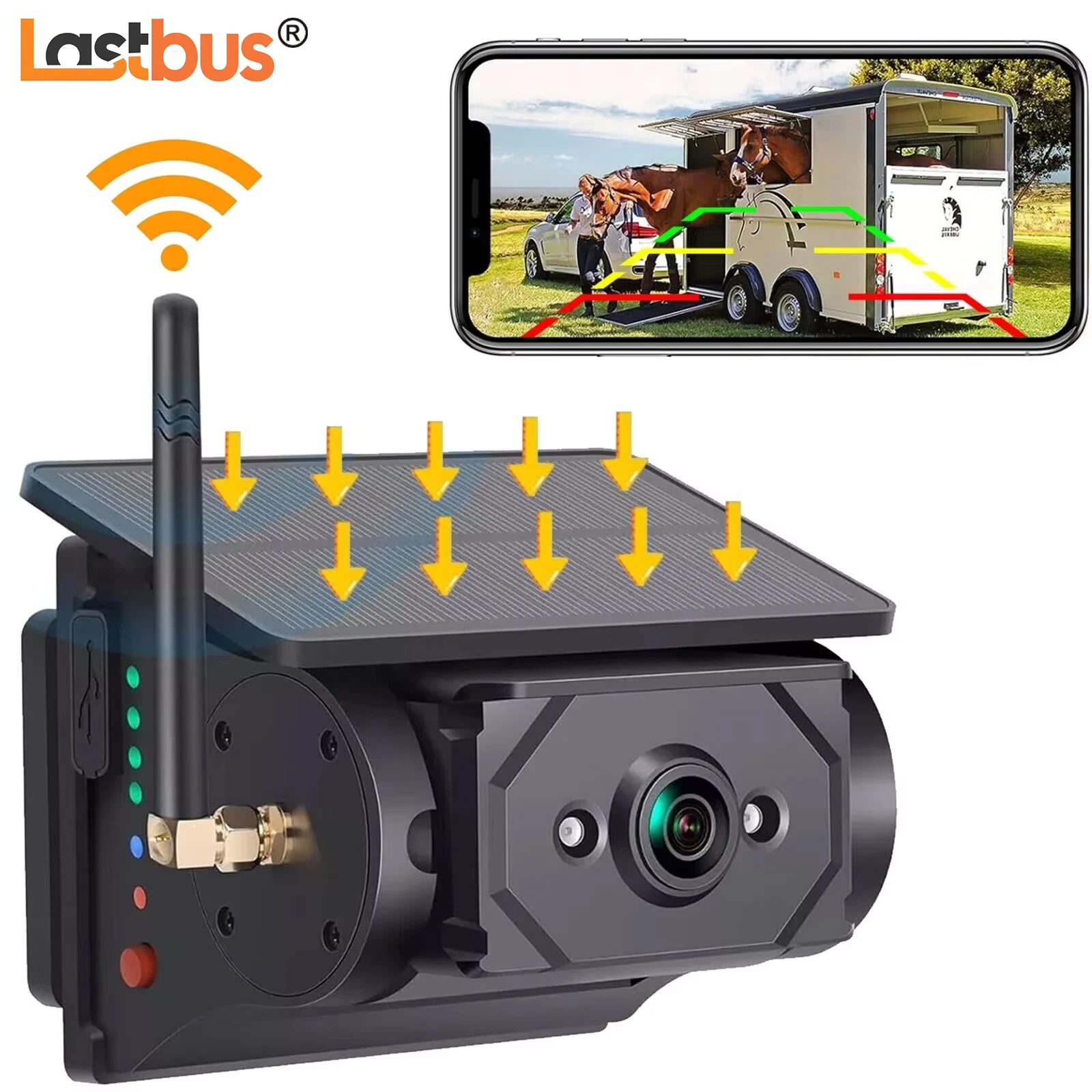 Lastbus WIFI Solar Panel Backup Camera FHD With Rechargeable Battery Powered 9600mAH Hitch Magnetic Base APP Rear View Camera
Lastbus WIFI Solar Panel Backup Camera FHD With Rechargeable Battery Powered 9600mAH Hitch Magnetic Base APP Rear View Camera