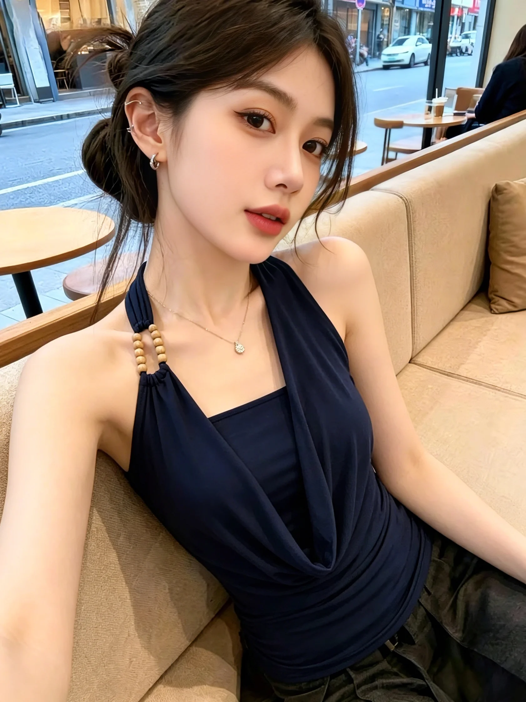 Elegant Neck Hanging Sleeveless Vest Women's Summer New Style Pure Desire Slimming Top Self-Keeping Advanced Feeling
Elegant Neck Hanging Sleeveless Vest Women's Summer New Style Pure Desire Slimming Top Self-Keeping Advanced Feeling