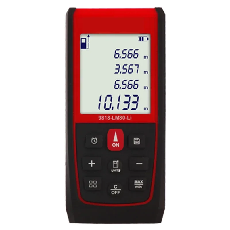 Lithium Battery Laser Rangefinder Handheld Measuring Instrument High-precision Electronic Ruler Indoor Instrument 9818-LM50
Lithium Battery Laser Rangefinder Handheld Measuring Instrument High-precision Electronic Ruler Indoor Instrument 9818-LM50