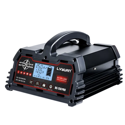 Auto DC12V 24V Battery Charger Smart LCD Display 8-stage Intelligent Charging Car Battery Chager for LiFePO4 AGM GEL Lead-Acid