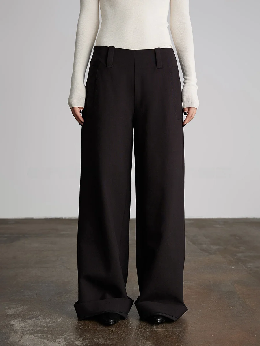 Ordinary times Women's Woolen Straight Leg Casual Pants Bla Long Trousers Autumn Winter Versatile l Waist Design
Ordinary times Women's Woolen Straight Leg Casual Pants Bla Long Trousers Autumn Winter Versatile l Waist Design