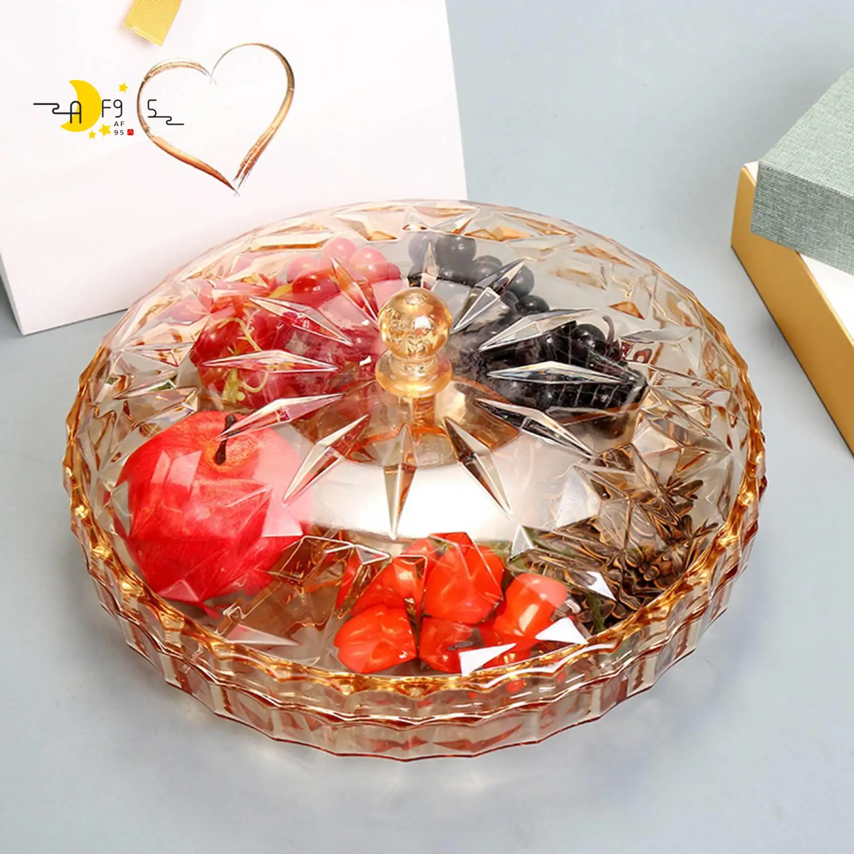 AF95-Snack Serving Tray Luxurious Plate Fruit Nuts Sweet Kitchen Candy Storage Tray With Lid
AF95-Snack Serving Tray Luxurious Plate Fruit Nuts Sweet Kitchen Candy Storage Tray With Lid