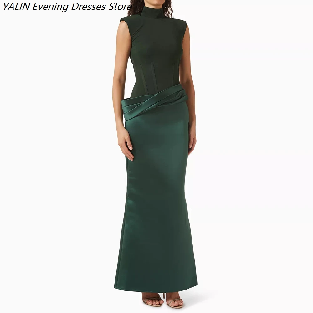 Women's A-line Evening Dresses Ankle-length High-neck Sleeveless Prom Dresses Fashion Pleat Simple Draped Customized Gowns
Women's A-line Evening Dresses Ankle-length High-neck Sleeveless Prom Dresses Fashion Pleat Simple Draped Customized Gowns