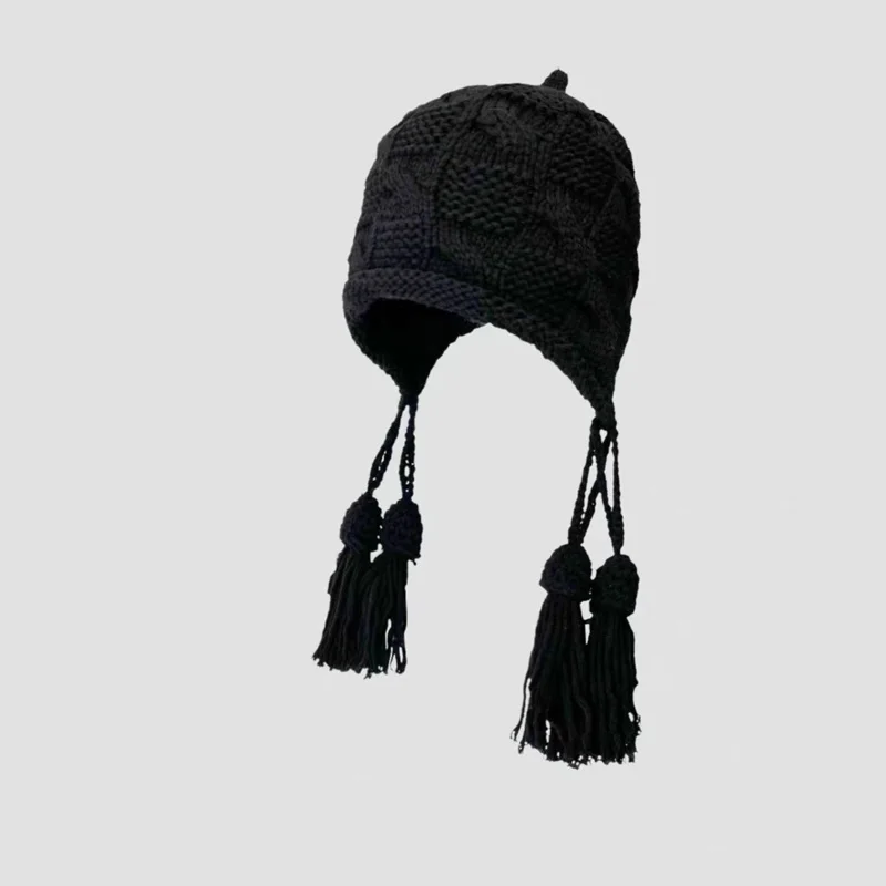 Winter Earflap Hat for Women Red Tassel Knitted Cap Korean Crochet Ear Protection Hats Girls Pullover Hats
Winter Earflap Hat for Women Red Tassel Knitted Cap Korean Crochet Ear Protection Hats Girls Pullover Hats