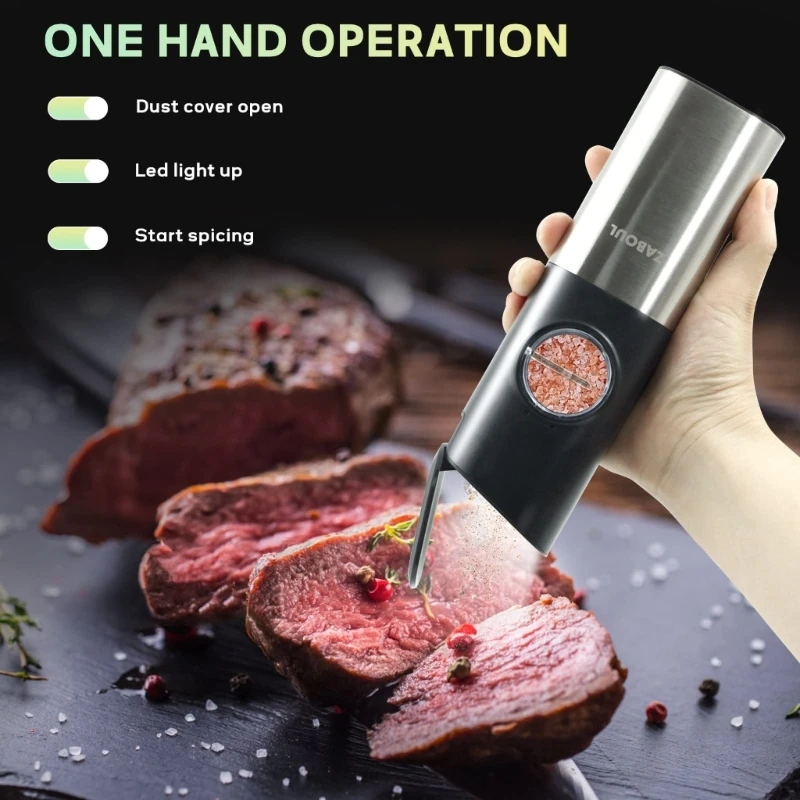 Electric Salt and Pepper Grinder Automatic Set with Rechargeable Base 2023
Electric Salt and Pepper Grinder Automatic Set with Rechargeable Base 2023
