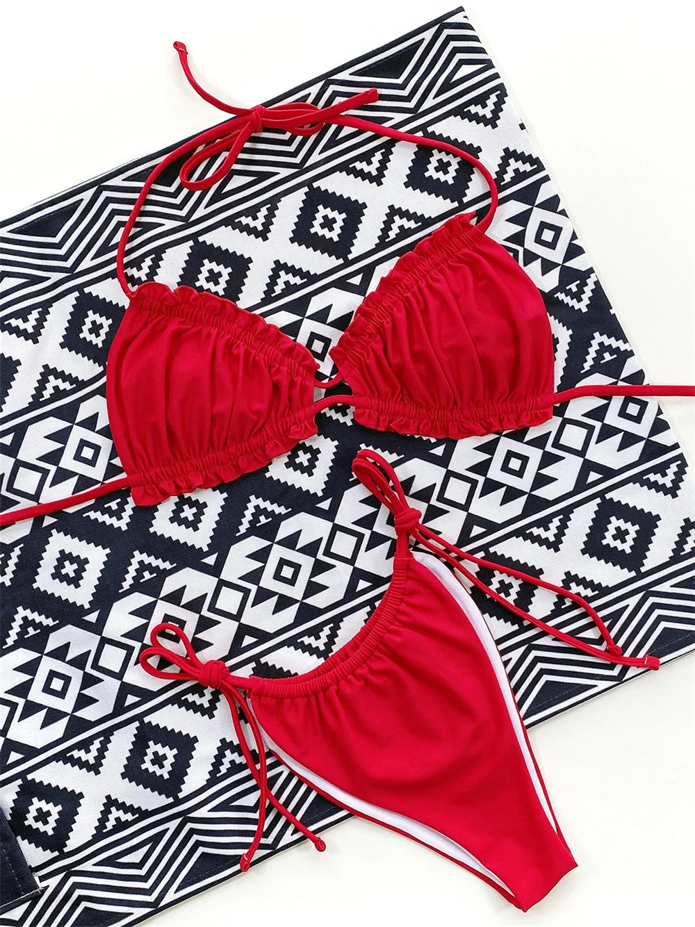 Sexy Pleated String Bandeau Swimsuit Ruched Bikini Extreme Backless Vacation Swimwear Women Bathing Suit Beach Micro Tanga Mujer
Sexy Pleated String Bandeau Swimsuit Ruched Bikini Extreme Backless Vacation Swimwear Women Bathing Suit Beach Micro Tanga Mujer