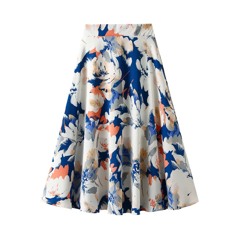 Summer New Floral Skirts for Women High Waist Thin A-LINE Loose Mid Length Skirt Vintage Elastic Waist Slim Elegant Long Skirts
Summer New Floral Skirts for Women High Waist Thin A-LINE Loose Mid Length Skirt Vintage Elastic Waist Slim Elegant Long Skirts