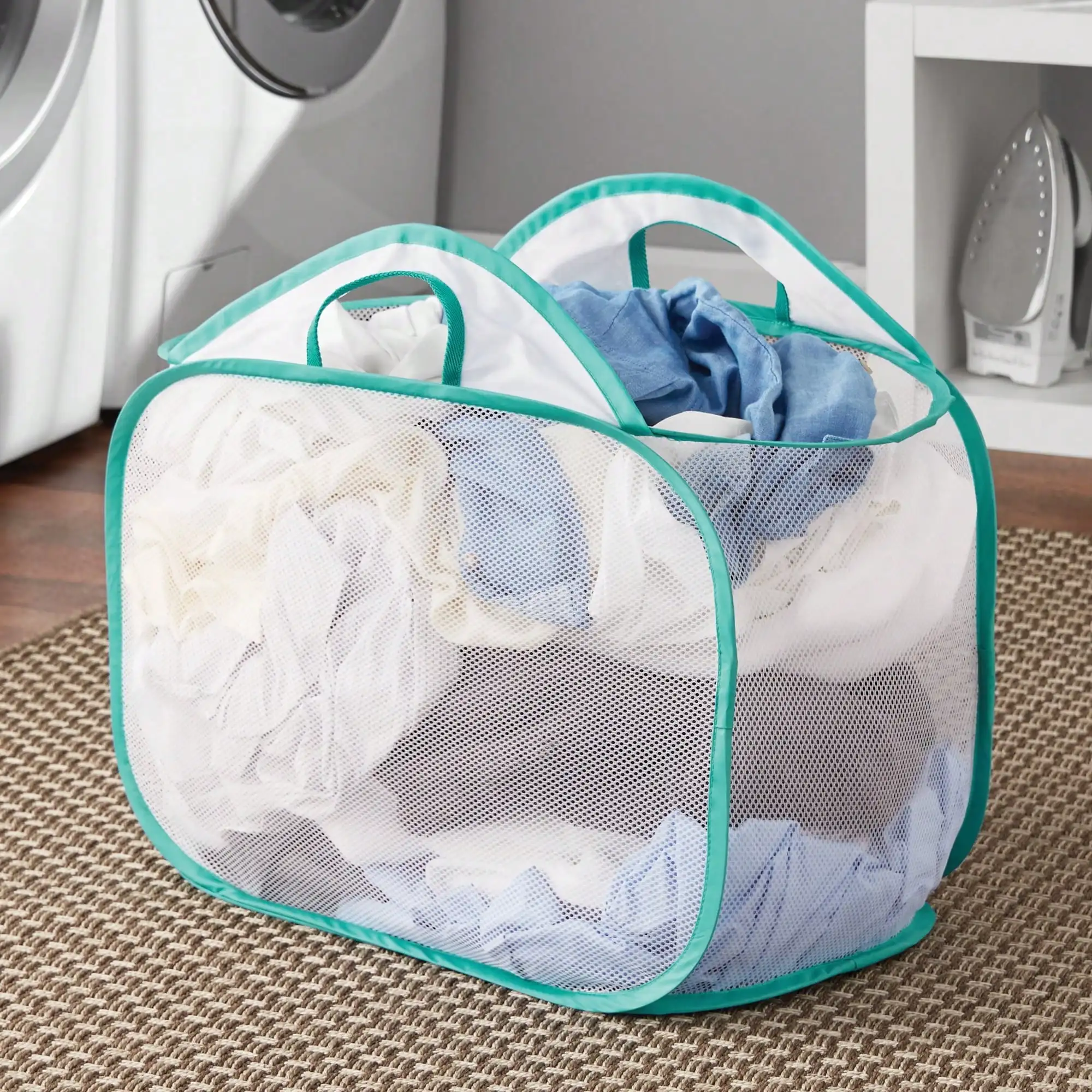 4-Pack White Mesh Pop-Up Laundry Hamper 21x13x15.5 Inch, Foldable Storage Baskets for Dorm & Travel, Portable Collapsible Bin
4-Pack White Mesh Pop-Up Laundry Hamper 21x13x15.5 Inch, Foldable Storage Baskets for Dorm & Travel, Portable Collapsible Bin