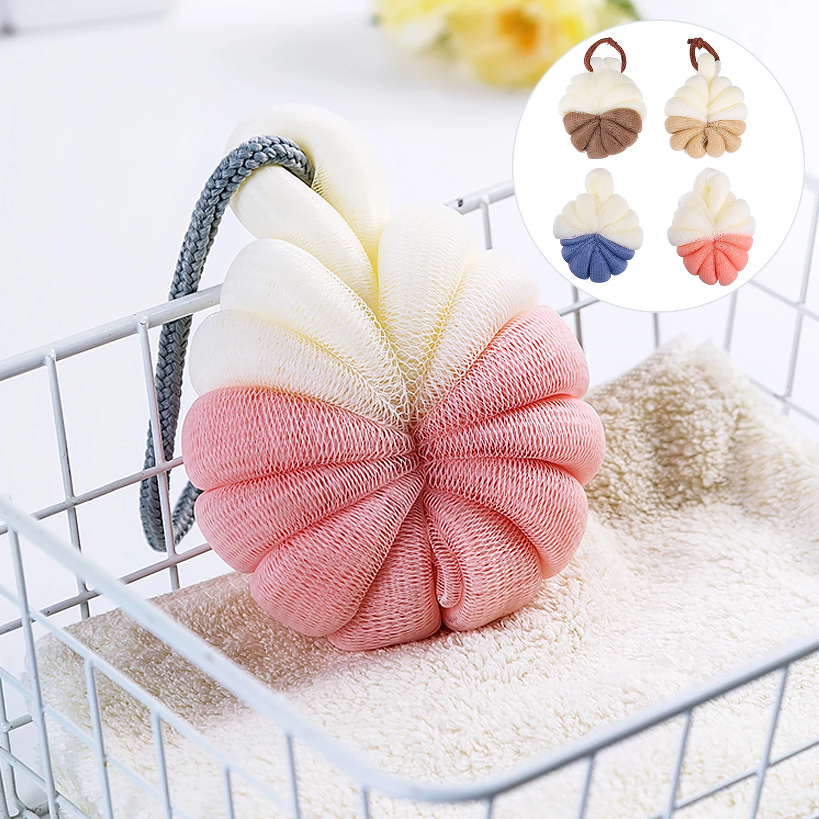 4pcs Bath Ball Shower Bubble Maker Net Scrubber Mesh Pouf Sponge R om Color Body Cleanser for Family Travel Hotel
4pcs Bath Ball Shower Bubble Maker Net Scrubber Mesh Pouf Sponge R om Color Body Cleanser for Family Travel Hotel