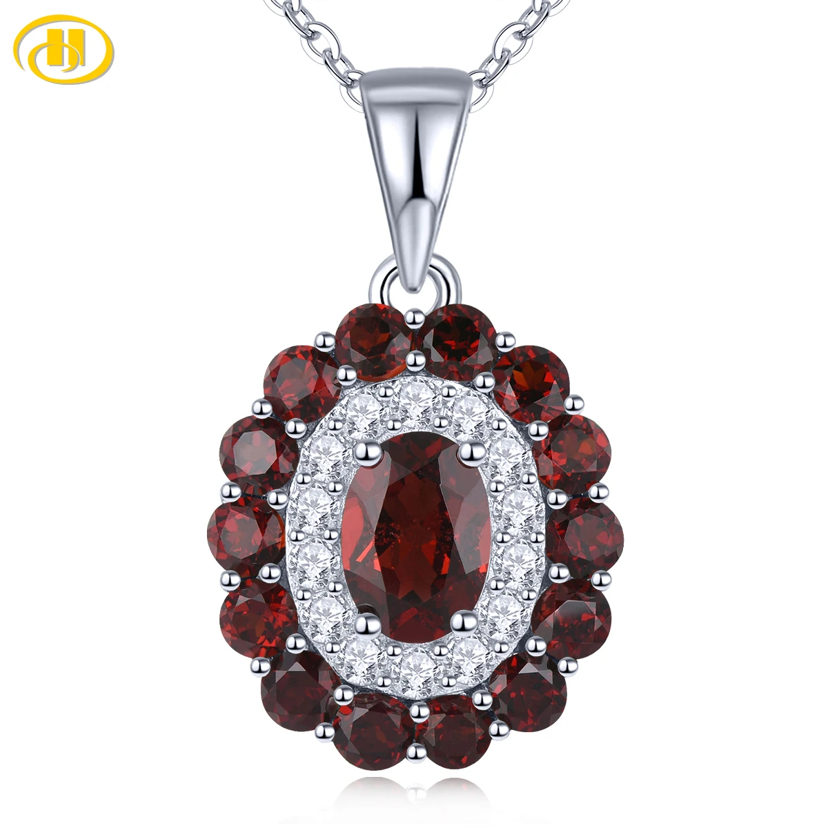 Natural Red Garnet Solid Sterling Silver Pendants 2 Carats Genuine Gemstone Classic Romantic Fine Jewelrys S925 Rhodium Plated
Natural Red Garnet Solid Sterling Silver Pendants 2 Carats Genuine Gemstone Classic Romantic Fine Jewelrys S925 Rhodium Plated
