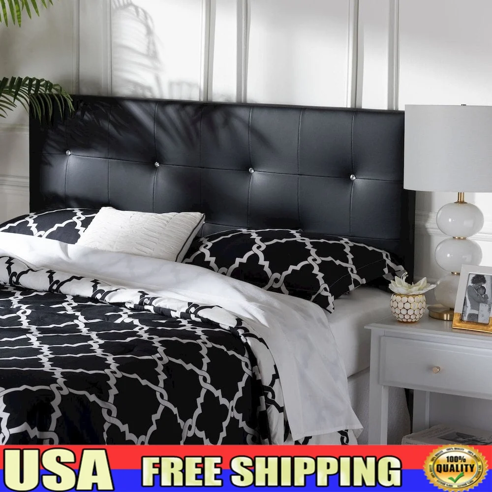 Modern Queen Faux Leather Tufted Headboard with Crystal Buttons Rubberwood Frame Adjustable Height Bedroom Furniture
Modern Queen Faux Leather Tufted Headboard with Crystal Buttons Rubberwood Frame Adjustable Height Bedroom Furniture