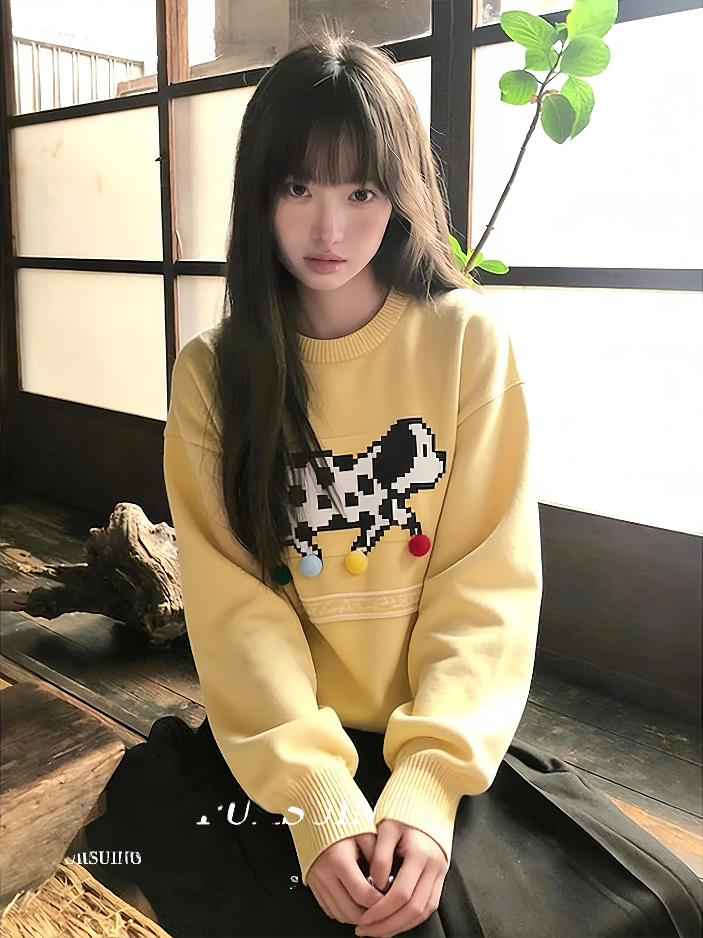 Dopamine Yellow Knitted Long Sleeve round Neck Loose Women's Top Spring Fashion Striped Dog Spot Lazy Style Loose Fit Sweater
Dopamine Yellow Knitted Long Sleeve round Neck Loose Women's Top Spring Fashion Striped Dog Spot Lazy Style Loose Fit Sweater
