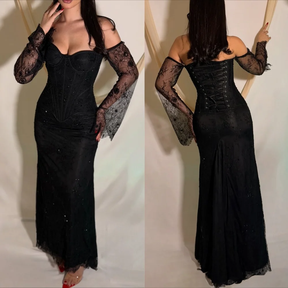 Customized Sexy Fashion Lace Pleat Beading Sequined Mermaid Off-the-shoulder Midi Dresses Bespoke Occasion Dresses High Quality
Customized Sexy Fashion Lace Pleat Beading Sequined Mermaid Off-the-shoulder Midi Dresses Bespoke Occasion Dresses High Quality