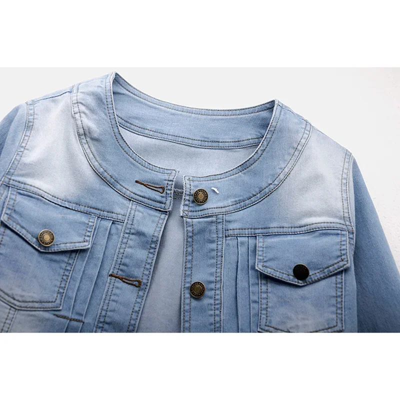 2025 Autumn Korean Elasticity Denim Jacket Women O-Neck Half Sleeve Slim Short Outerwear Student Blue Jeans Jacket Coat Female
2025 Autumn Korean Elasticity Denim Jacket Women O-Neck Half Sleeve Slim Short Outerwear Student Blue Jeans Jacket Coat Female