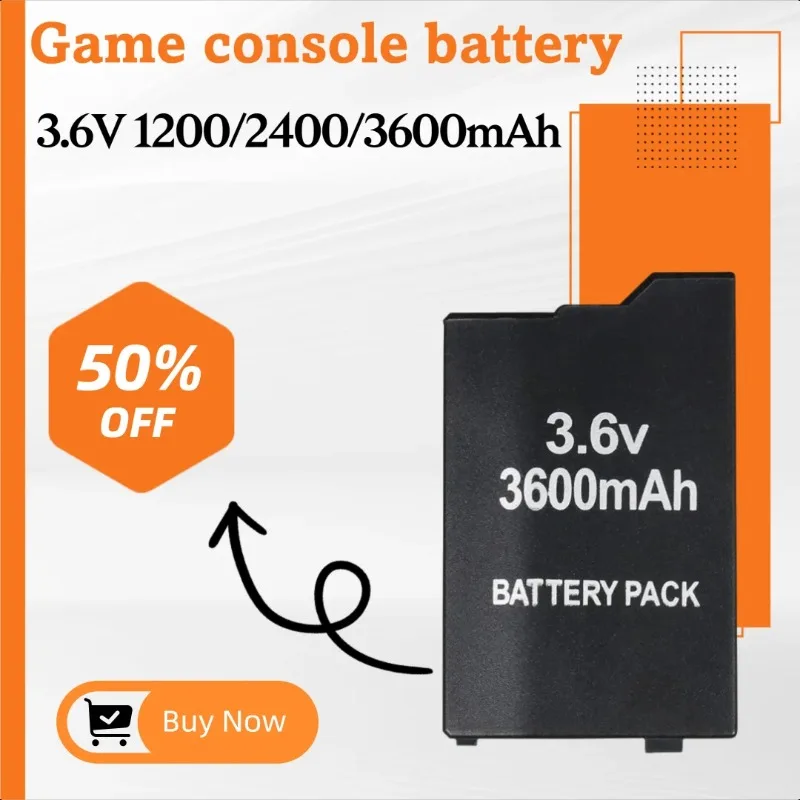 3.6V 1200/2400/3600mAh PSP-S360 High-capacity Battery for Sony PSP2000/3000 Game Consoles
3.6V 1200/2400/3600mAh PSP-S360 High-capacity Battery for Sony PSP2000/3000 Game Consoles