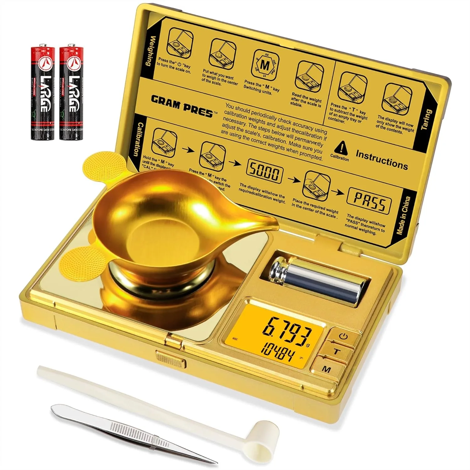 High Precision Milligram Scale, 50g/0.001g Digital Pocket Gram Scale for Weighing Powders, Jewelry, Medicine, Gold with Cal
High Precision Milligram Scale, 50g/0.001g Digital Pocket Gram Scale for Weighing Powders, Jewelry, Medicine, Gold with Cal