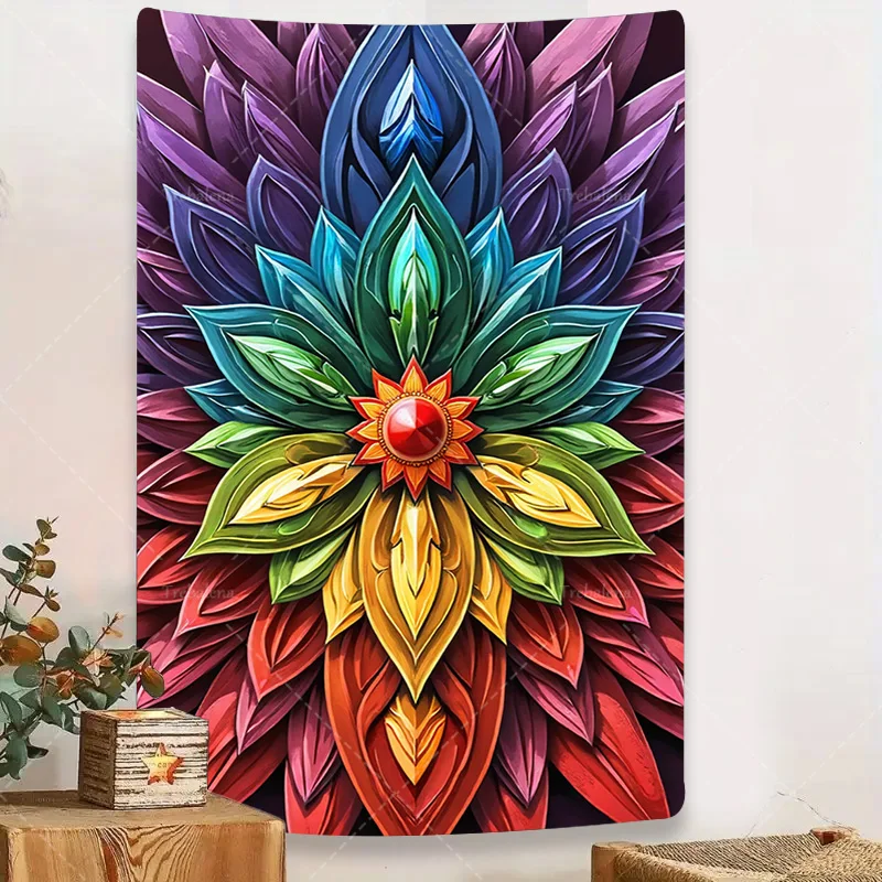 1 шт. настенный гобелен, яркий гобелен с мандалой-шик в стиле бохо для декора гостиной 
1 шт. настенный гобелен, яркий гобелен с мандалой-шик в стиле бохо для декора гостиной
