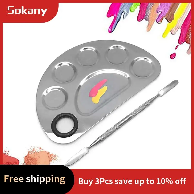 HIM-8X Makeup Mixing Palette Stainless Steel Cosmetic Palette Professional Nail-Art Palette With Spatula Tool
HIM-8X Makeup Mixing Palette Stainless Steel Cosmetic Palette Professional Nail-Art Palette With Spatula Tool