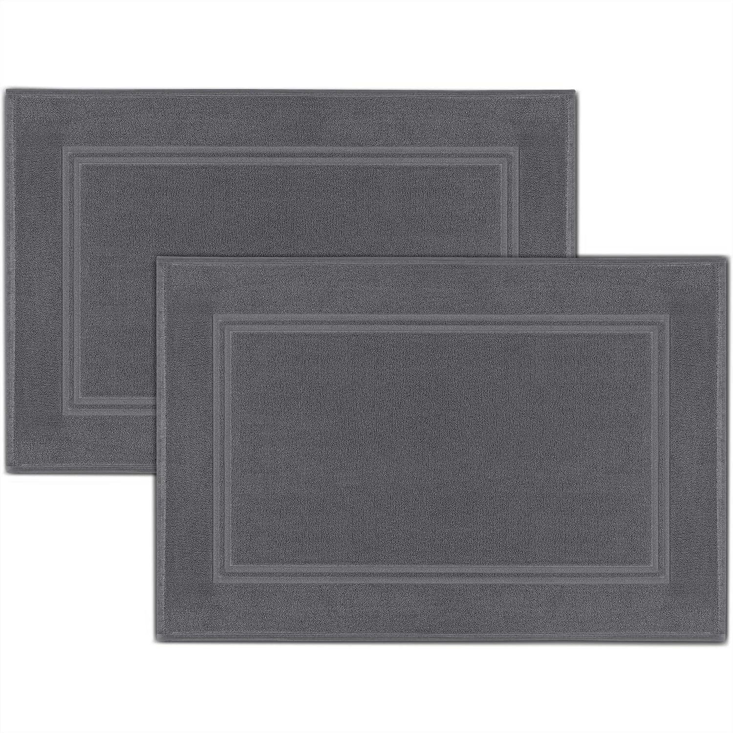 100% Cotton Bath Mats 2 Pack, 20x32 Inches Super Absorbent Hotel Quality Floor Towels, Soft Quick Dry Dark Grey
100% Cotton Bath Mats 2 Pack, 20x32 Inches Super Absorbent Hotel Quality Floor Towels, Soft Quick Dry Dark Grey