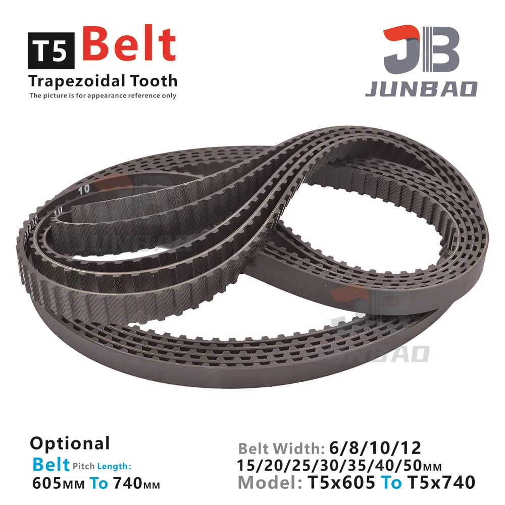 Trapezoidal Tooth T5-Type Timing Belt Pitch Length LP=605MM To 740MM Width 6 8 10 12 15 20 25 To 50MM Synchronous Teethed Belt
Trapezoidal Tooth T5-Type Timing Belt Pitch Length LP=605MM To 740MM Width 6 8 10 12 15 20 25 To 50MM Synchronous Teethed Belt